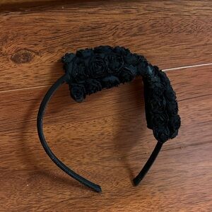 Elegant Black Floral Headband